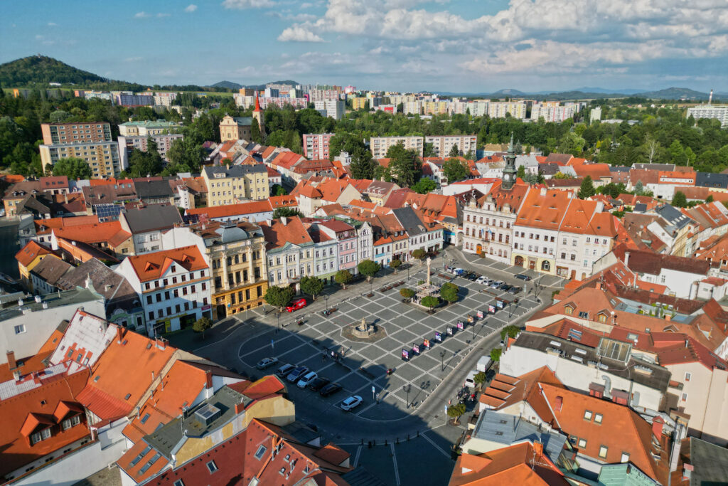 Czeska Lipa z lotu drona.