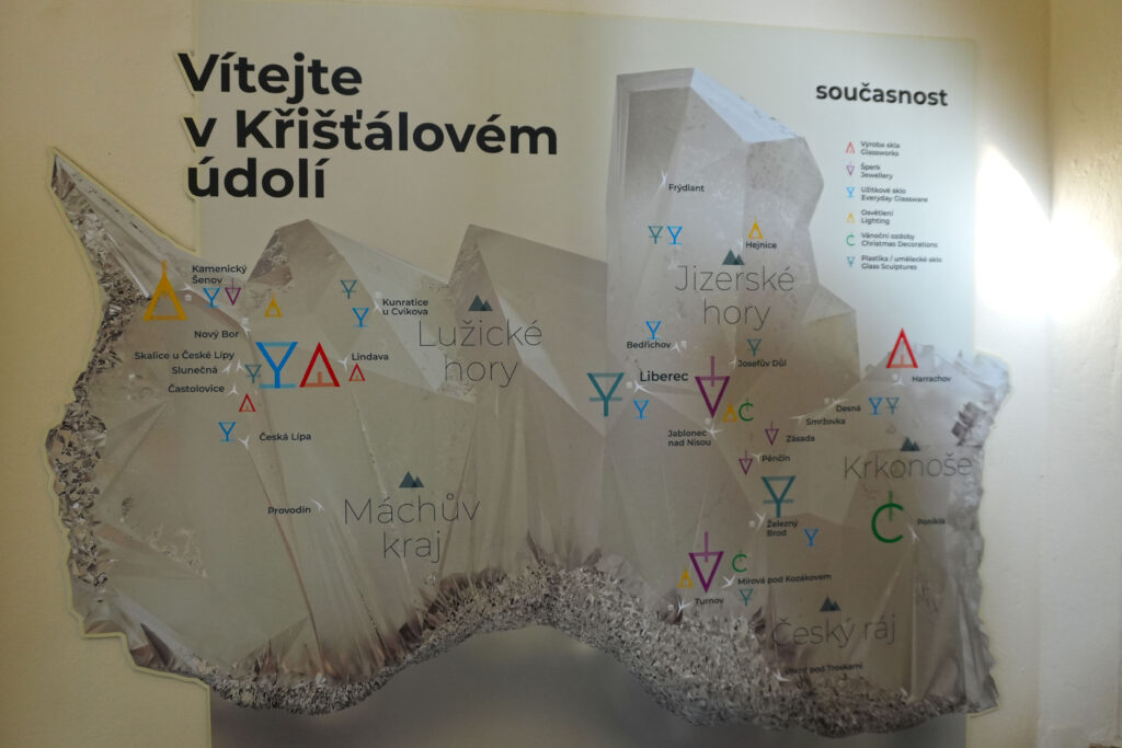 Kryształowa dolina na mapie kraju libereckiego.